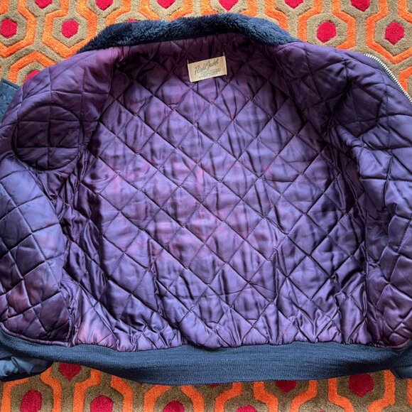 Men's Flight Jacket Coat Small/Medium Nylon Good Year Ford Mustang Hercules Tire - Picture 3 of 6